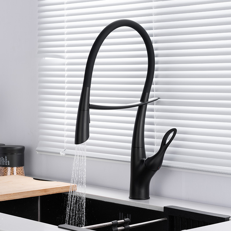 OUBAO Best Kitchen Sink Faucet Gunmetal Black con acoplamiento magnético
