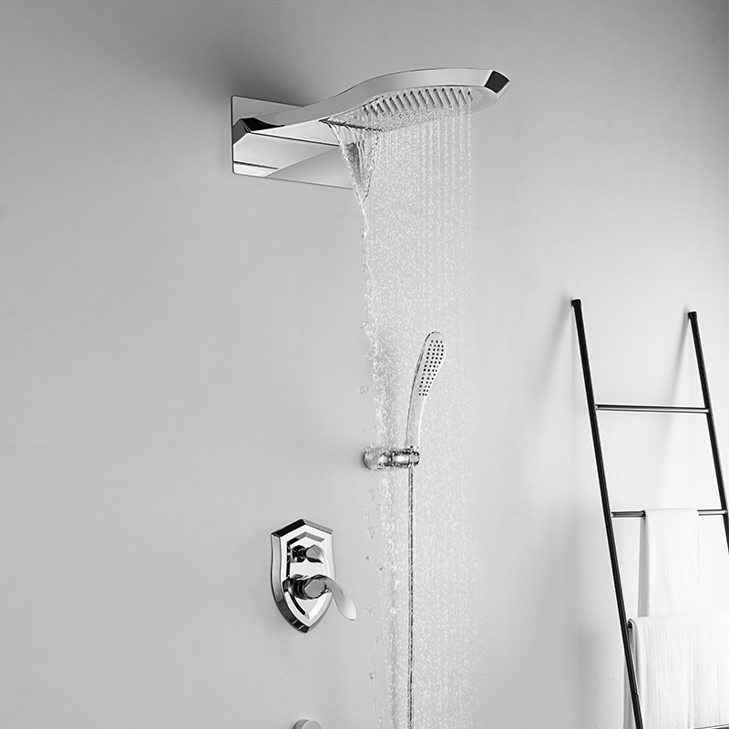Cabina de ducha Mezclador de ducha de baño con cabezal de ducha de lluvia y duchas de mano