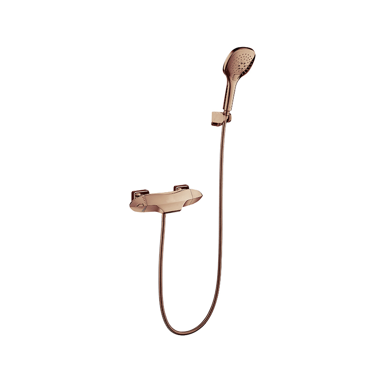 Grifo de ducha de bañera con ducha de mano de 3 funciones y grifo de cascada en bronce de cañón