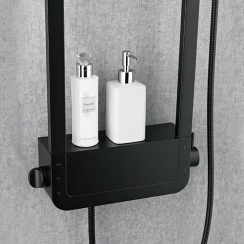 Juego de grifos de ducha modernos Grifos de ducha de baño montados en la pared con estante de stock
