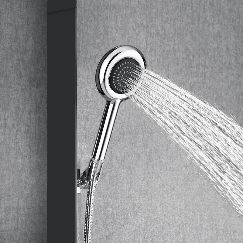 Grifo de ducha negro OUBAO, grifos de ducha de agua de montaje en pared modernos multifunción