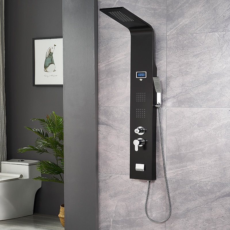 Panel de ducha personalizado con cabezal de ducha doble y función de masaje