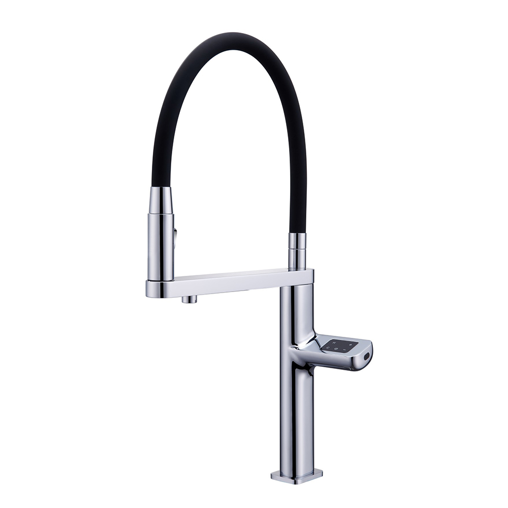 High quality low price  electric gungrey pull out sink water heater  kitchen filter faucet